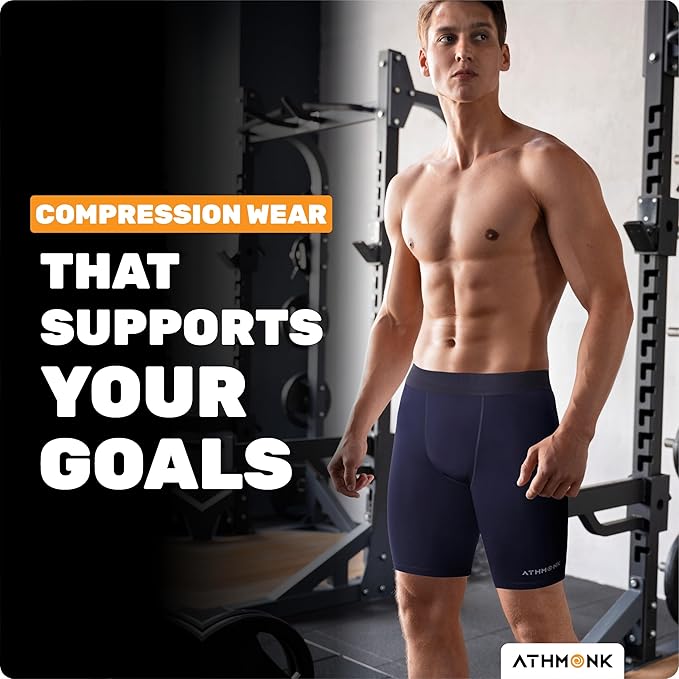 Athmonk 4-Way Lycra Compression Shorts for Men